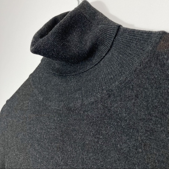 Zara Charcoal Gray Rayon Blend Turtleneck Size L - Picture 3 of 7